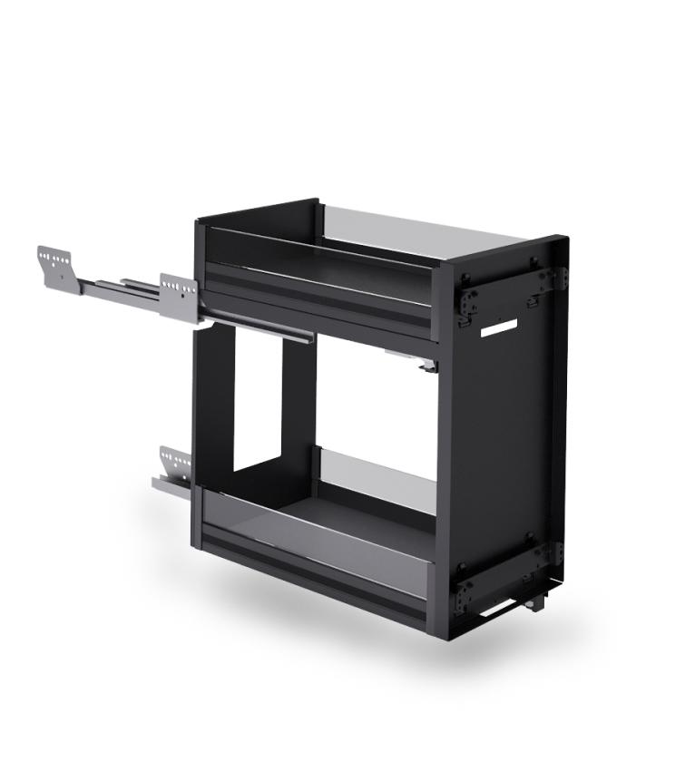 7102MK Cesto estraibile a due piani Nero