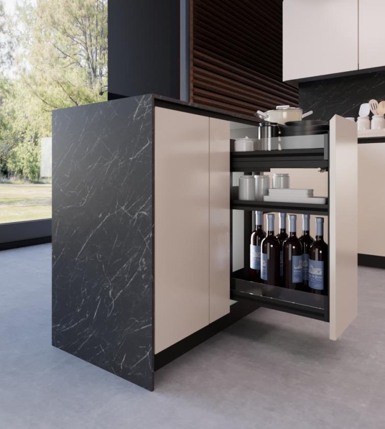 7112MK Estraibile a tre piani Black