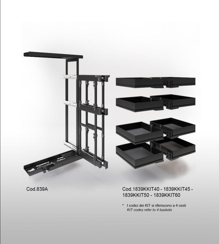 839K Compact 2 - Meccanismo d'angolo reversibile Nero
