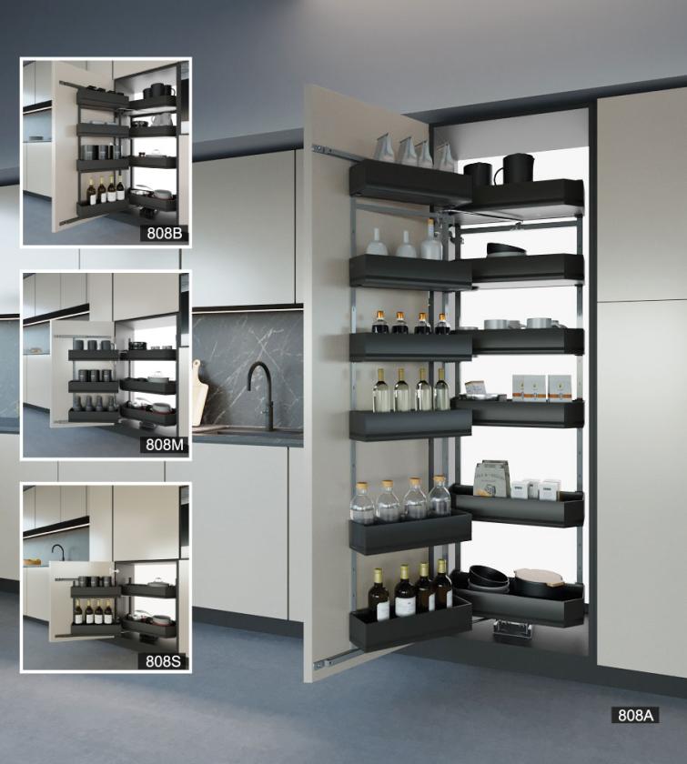 808K Colonna estraibile e reversibile da cucina Nero