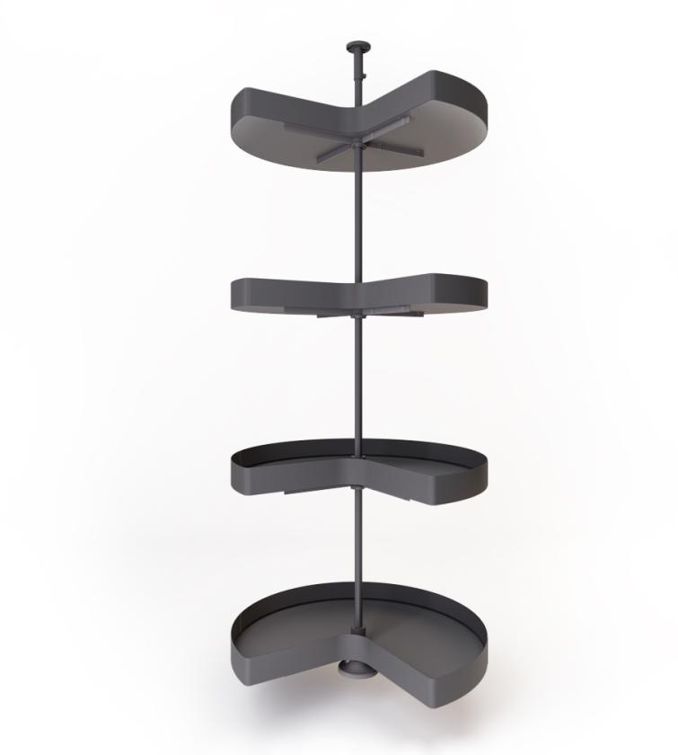 828HH Kit girevole angolo colonna con 4 cesti 3/4 Ardesia