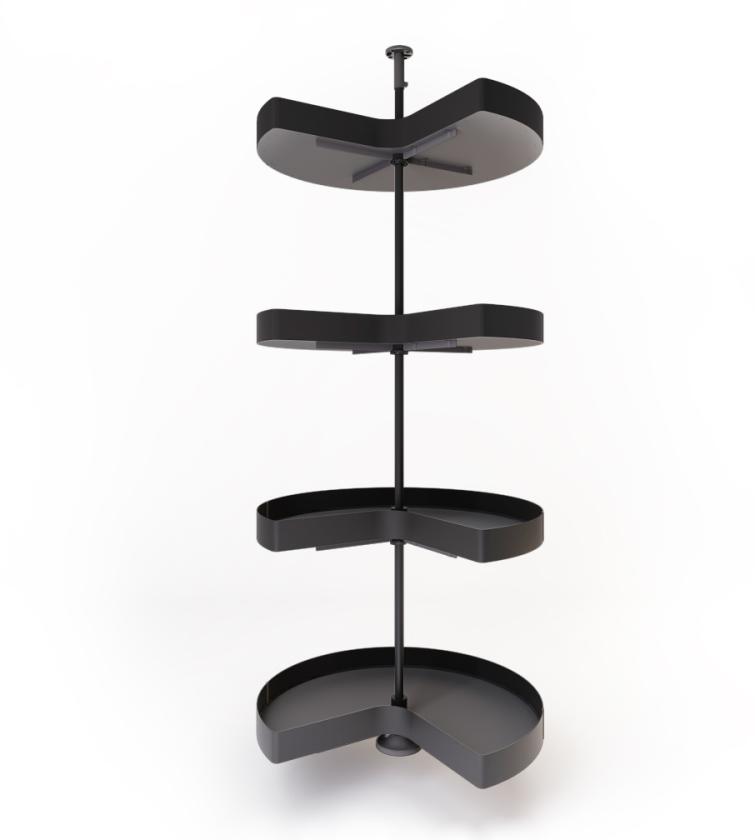 828HH Kit girevole angolo colonna con 4 cesti 3/4 Nero