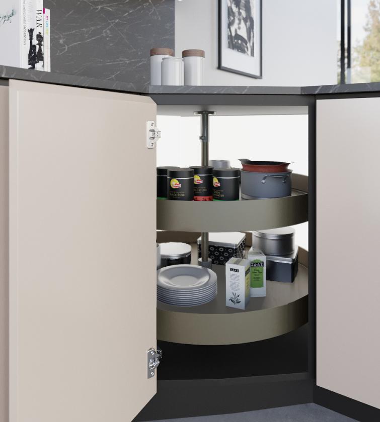 830BH Kit girevole angolo base con 2 cesti 4/4 Champagne