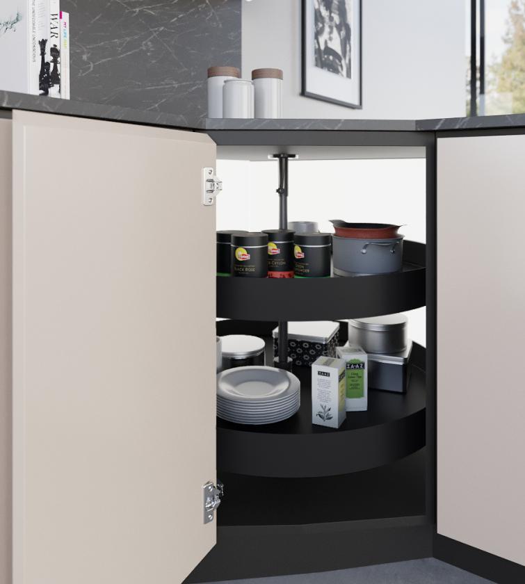 830BH Kit girevole angolo base con 2 cesti 4/4 Black