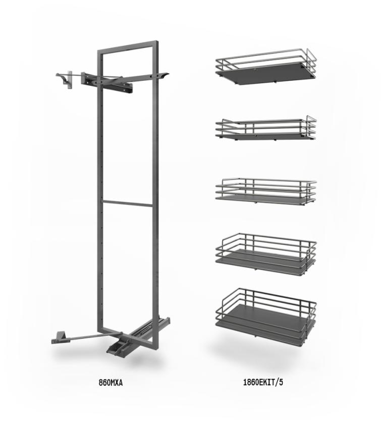 860XAE Maxima - Colonna dispensa reversibile Slate