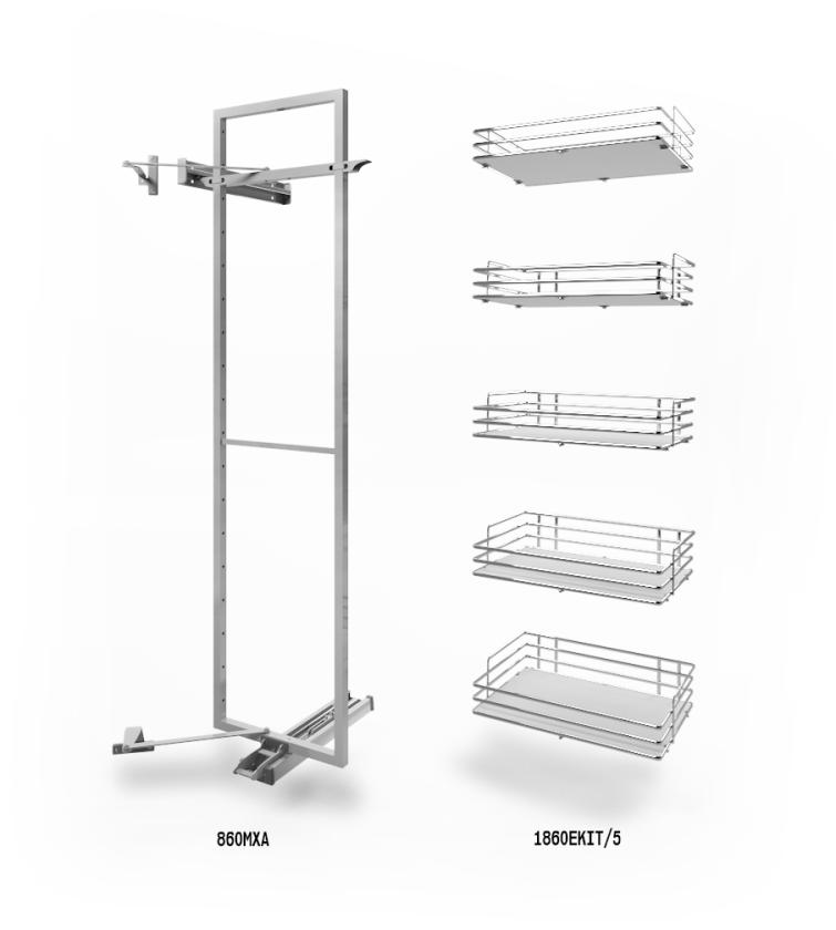860XAE Maxima - Colonna dispensa reversibile White Chrome
