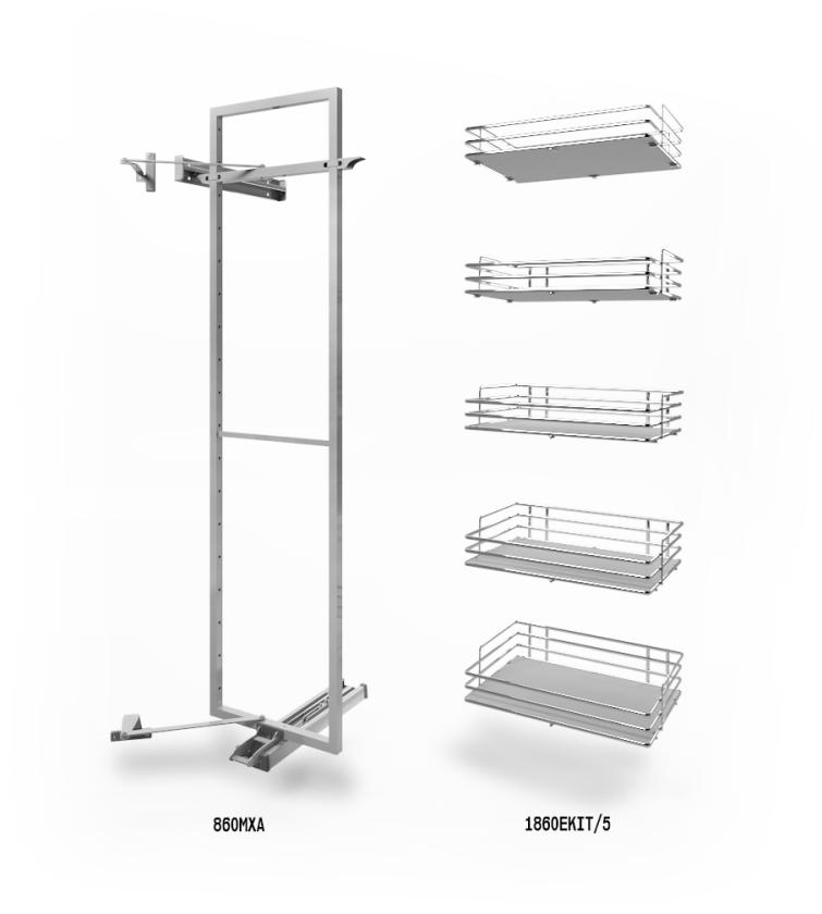 860XAE Maxima - Colonna dispensa reversibile Gray Chrome
