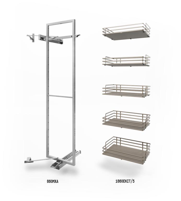 860XAE Maxima - Colonna dispensa reversibile Champagne