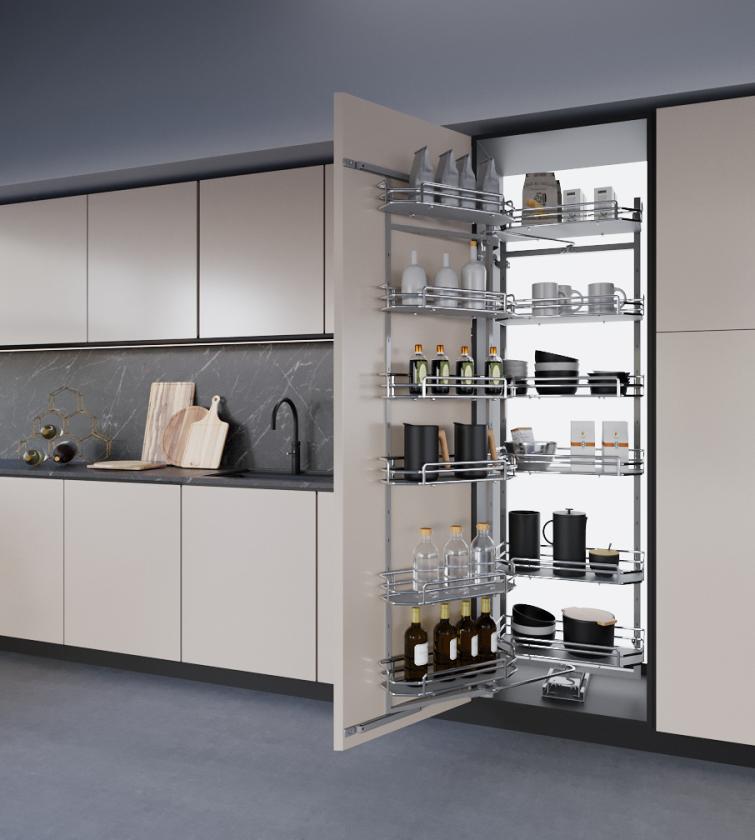 808AE Colonna attrezzata estraibile e reversibile Gray Chrome