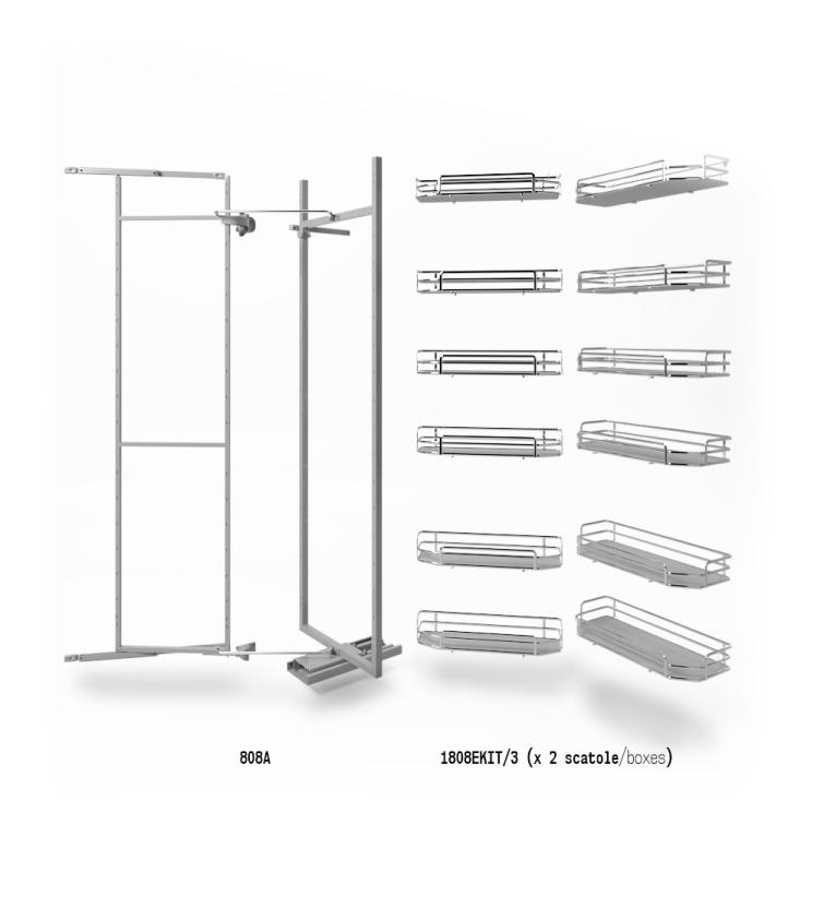 808AE Colonna attrezzata estraibile e reversibile Gray Chrome