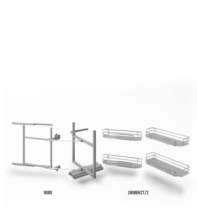 808SE Colonna attrezzata estraibile e reversibile Gray Chrome