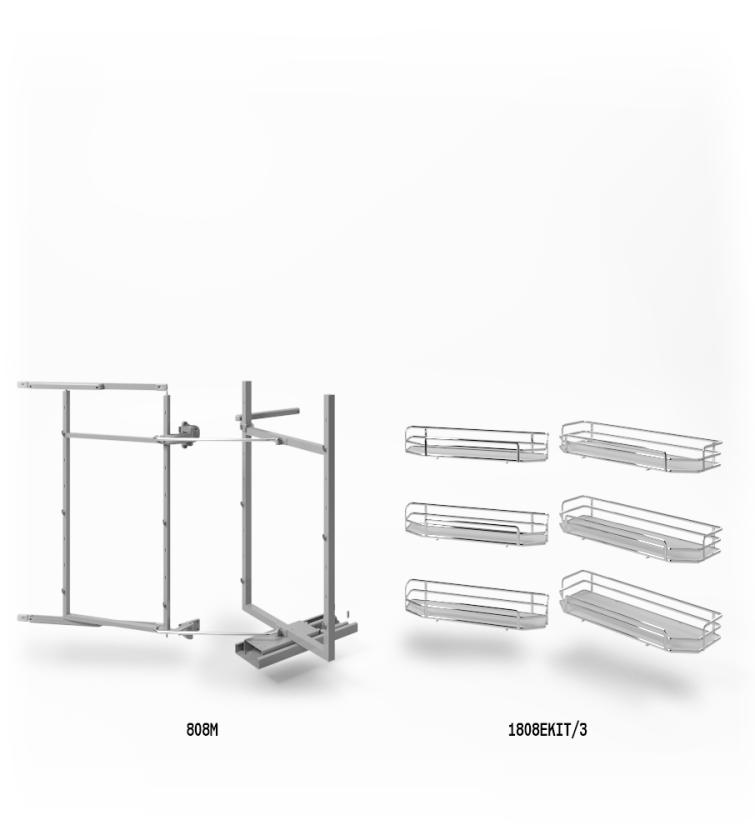 808ME Colonna attrezzata estraibile e reversibile White Chrome