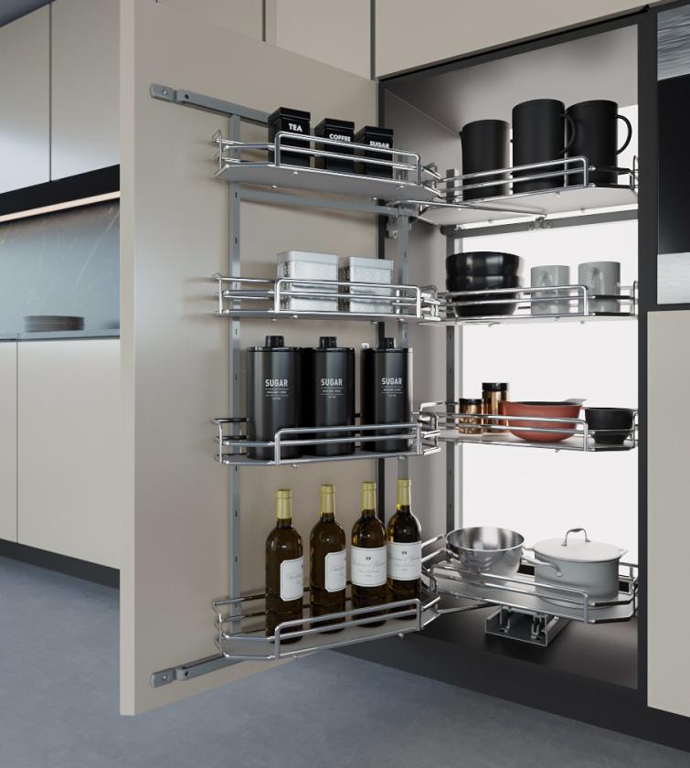 808BE Colonna attrezzata estraibile e reversibile White Chrome