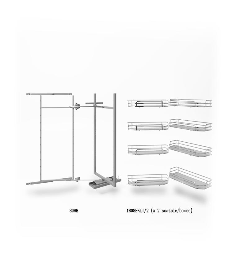 808BE Colonna attrezzata estraibile e reversibile White Chrome