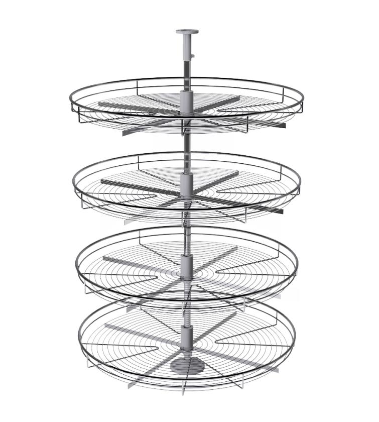 830 Kit girevole angolo colonna con 4 cesti 4/4 Chrome