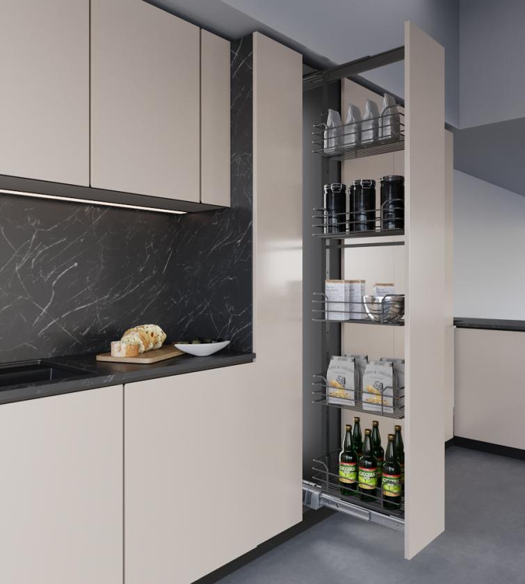 852 Colonna estraibile con guide a sfera Ardesia