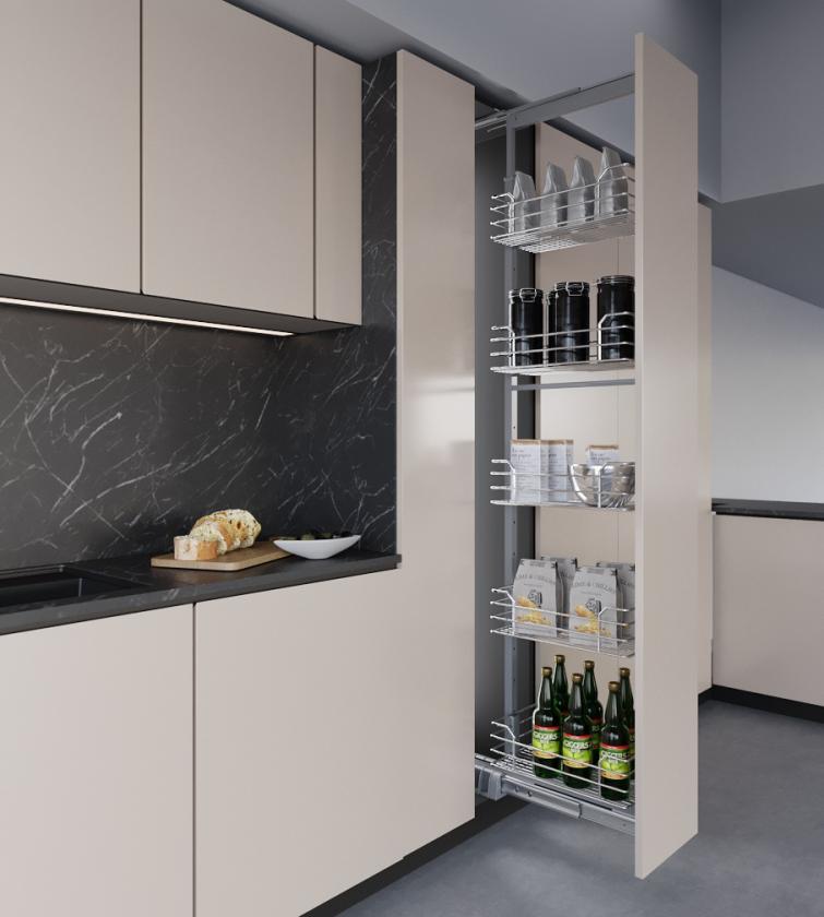 852 Colonna estraibile con guide a sfera Cromo