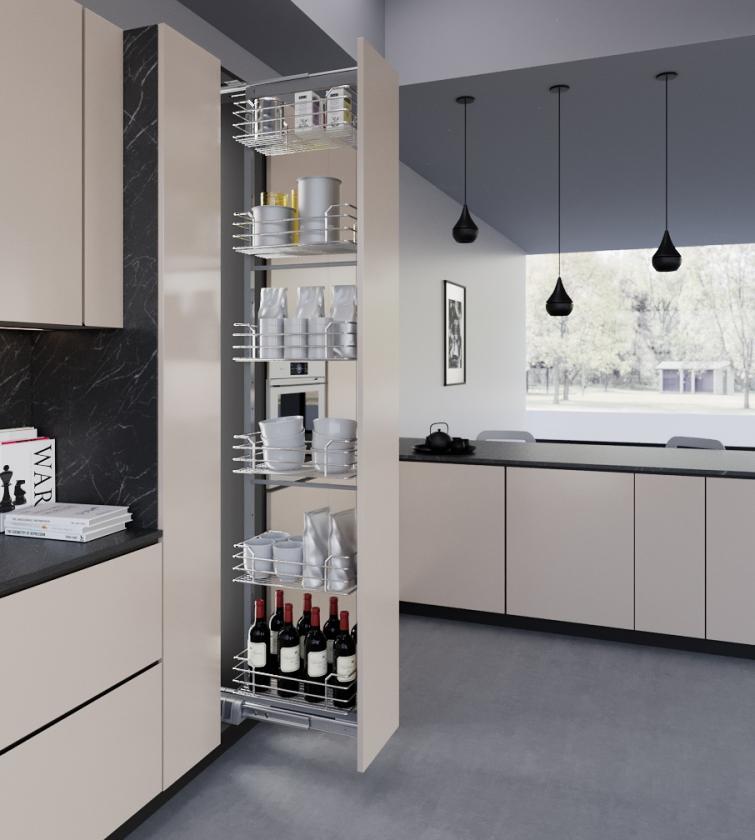 852 Colonna estraibile con guide a sfera Cromo