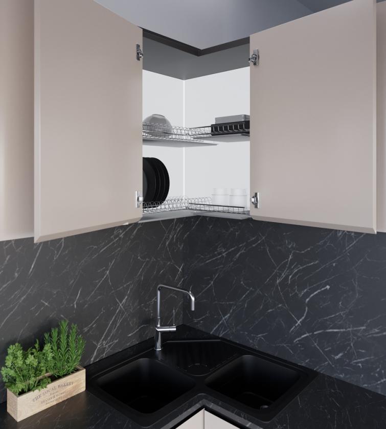 704 Scolapiatti ad angolo Inox