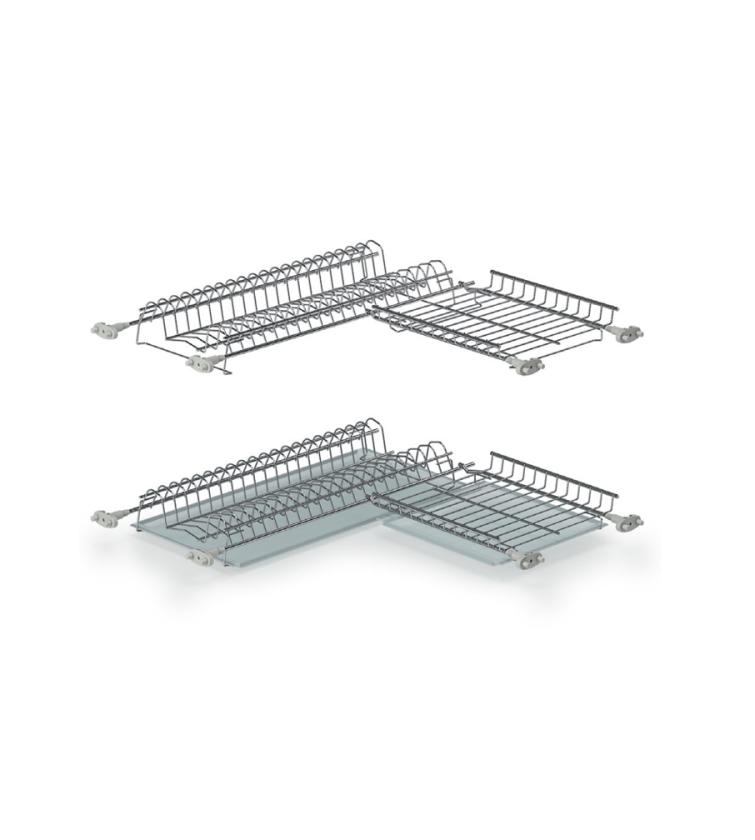 704 Scolapiatti ad angolo Inox