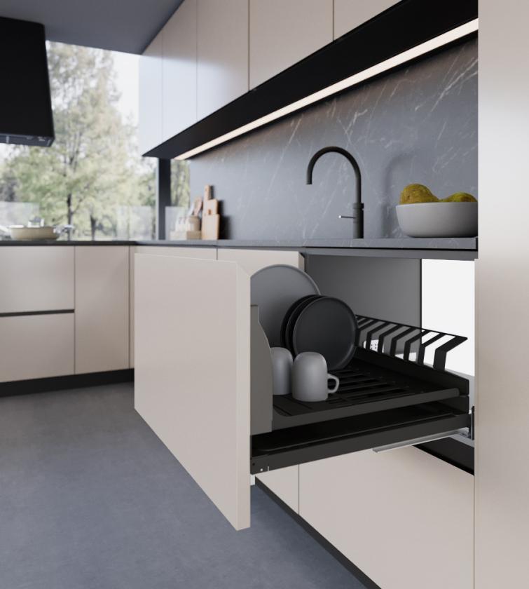 6703H Scolapiatti estraibile per base Nero