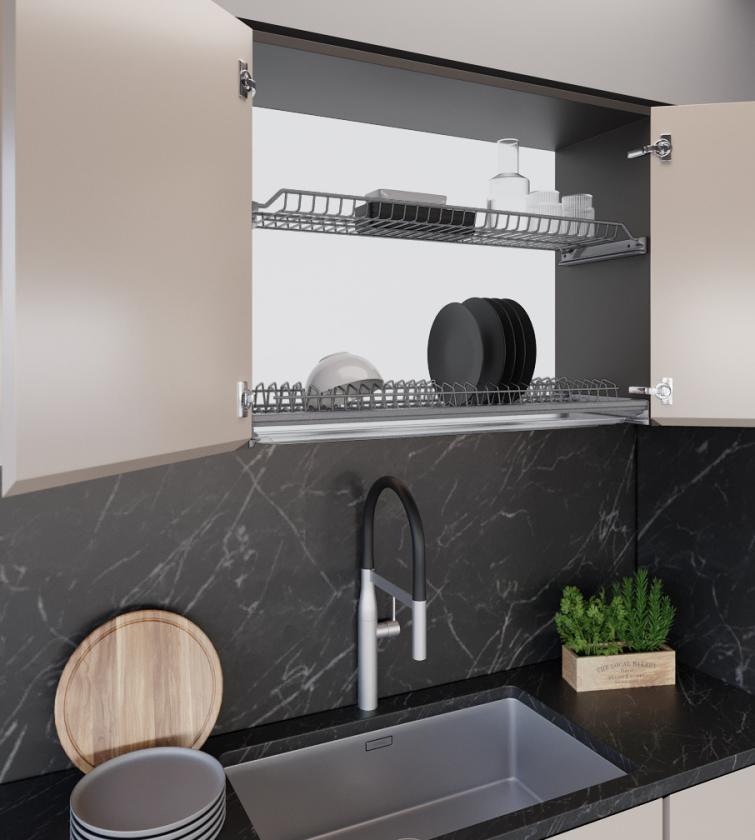 701 Kit scolapiatti in filo tondo Grigio