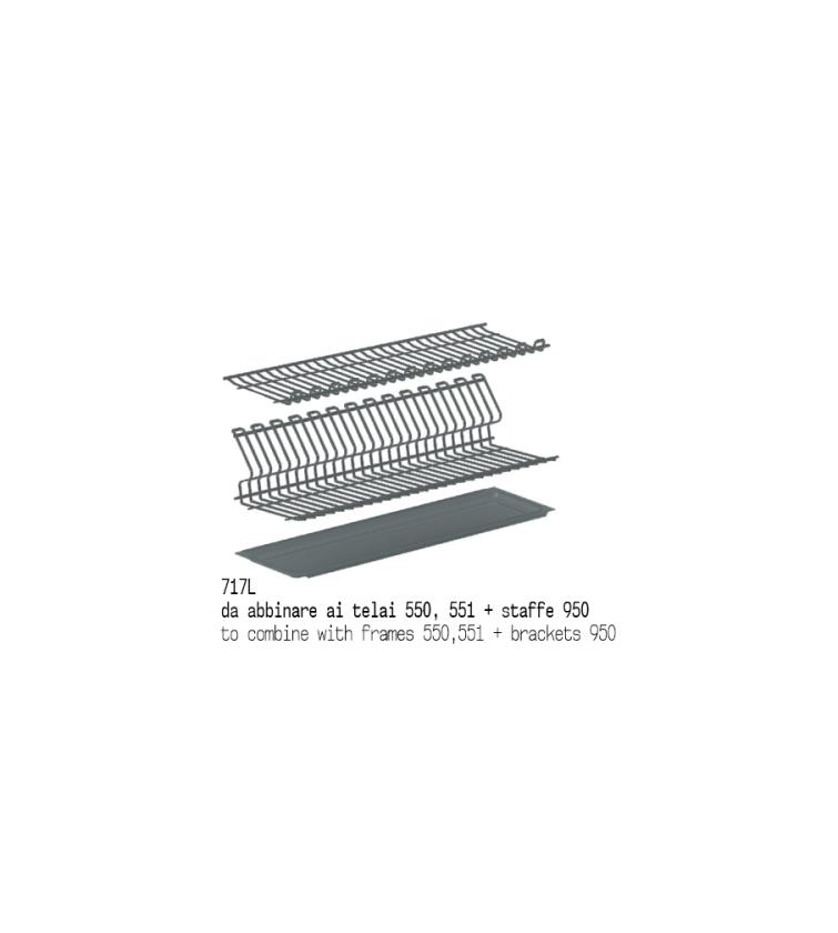 717L Kit scolapiatti in filo Ovale Ardesia