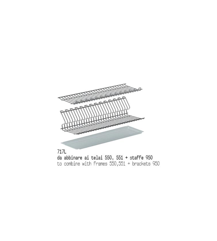 717L Kit scolapiatti in filo Ovale Cromo