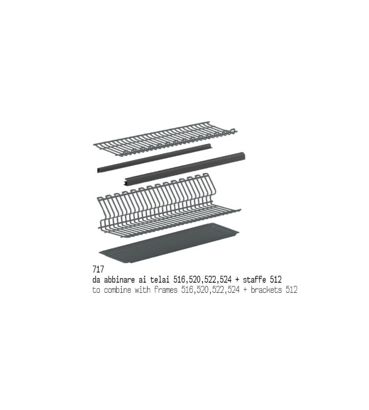 717 Kit scolapiatti in filo ovale Ardesia
