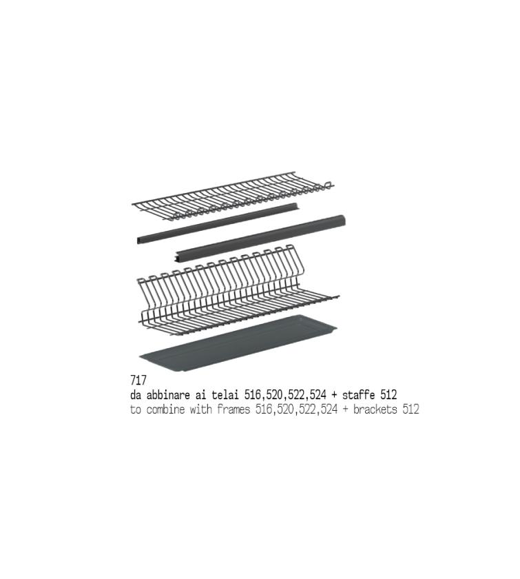 717 Kit scolapiatti in filo ovale Titanio