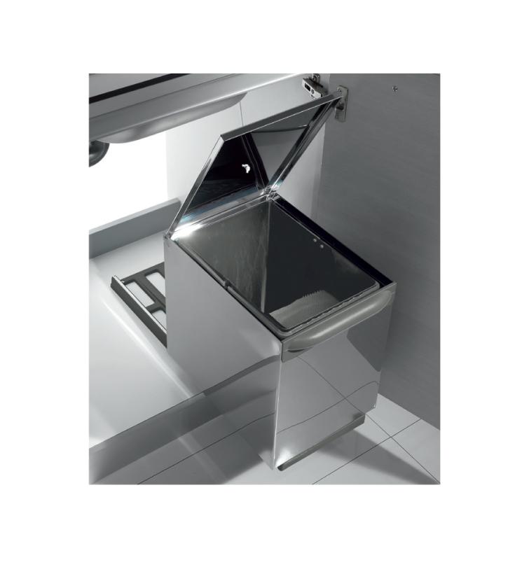97XP/1 Pattumiera in acciaio ad estrazione frontale Slate