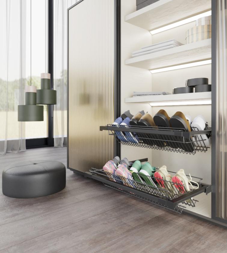 APSW Accessorio porta scarpe per armadio Nero